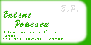 balint popescu business card